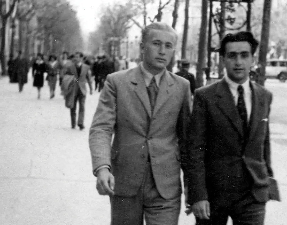 Stanislaw Kozlowski and Zdzisław Stączek in the streets of Barcelona (Polish Resistance fighters in the Vercors, Ewa Valentin-Staczek).