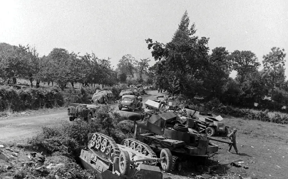 In the Falaise pocket (Public domain).