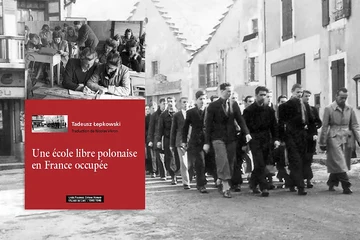 Les élèves du lycée en route dans les rues de Villard pour la « messe des Polonais ».