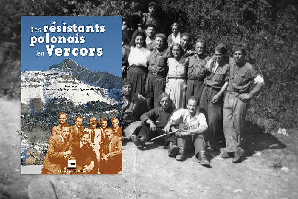 In the background, a white eagle on his beret, is Ludwig Wilk, a carpenter at the Polish high school, soon to fall victim to the fighting in the Vercors.